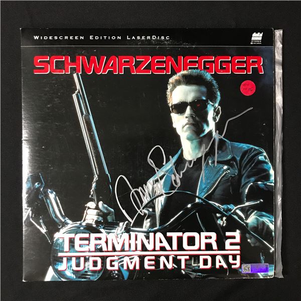 ARNOLD SCHWARZENEGGER SIGNED TERMINATOR 2 LASER DISC - CELEBRITY AUTHENTICS C0A