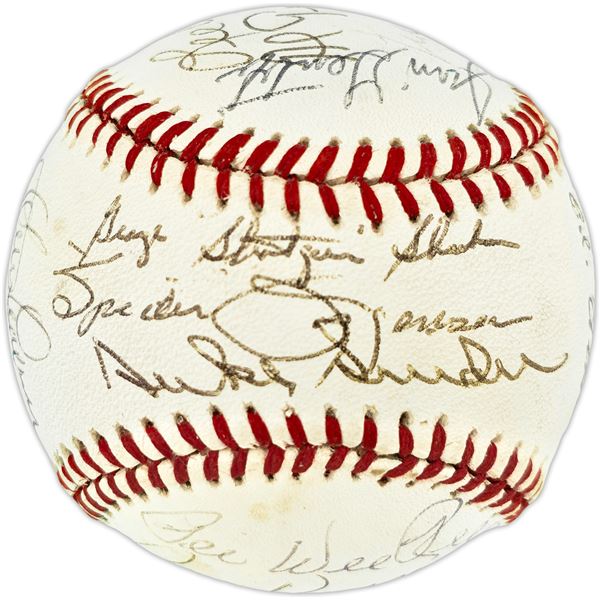 Brooklyn Dodger Greats Autographed Official NL Baseball With 21 Autos Including Reese, snider Bas