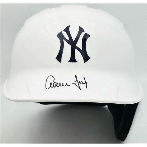 AARON JUDGE SIGNED WHITE BATTING HELMET - FANATICS COA
