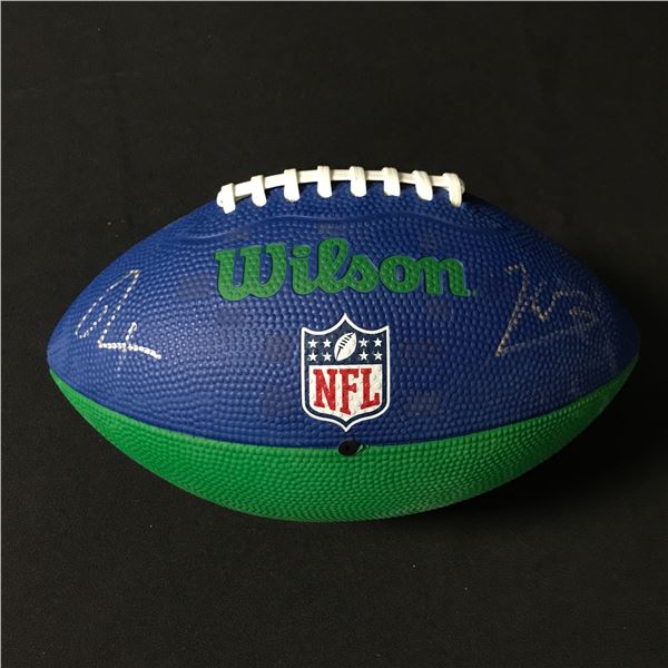 JAXSON SMITH NJIGBA AND KENETH WALKER III DUAL SIGNED FOOTBALL - ACE COA