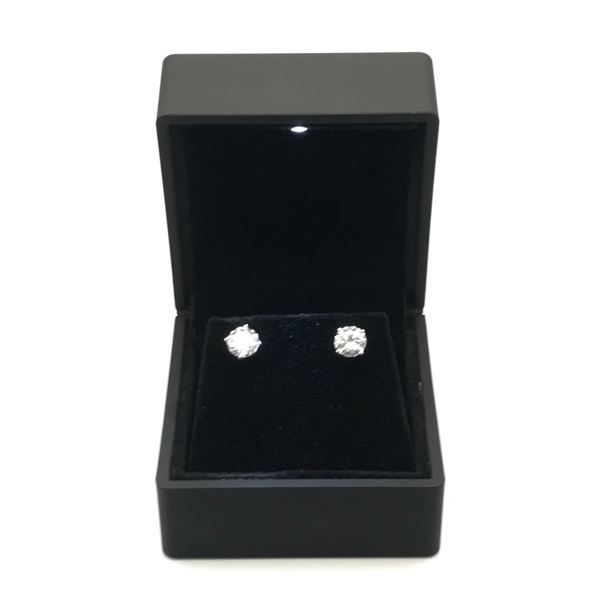 2.32 CARAT PAIR OF 14K WHITE GOLD DIAMOND EARINGS -