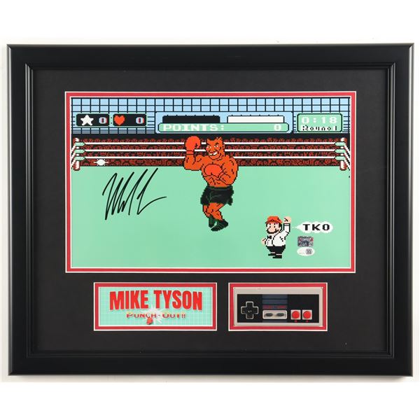 MIKE TYSON SIGNED AND FRAMED PUNCH OUT COLLECTORS PIECE - JSA COA