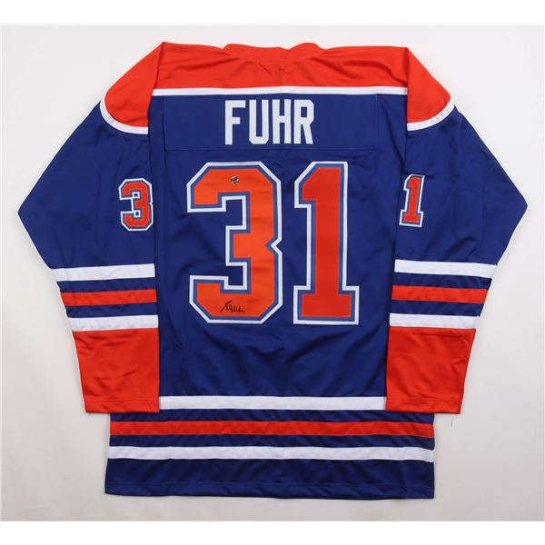GRANT FUHR SIGNED EDMONTON OILERS HOCKEY JERSEY - KB COA