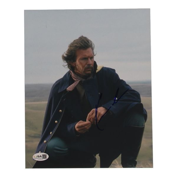 KEVIN COSTNER SIGNED DANCES WITH WOLVES 8X10 - JSA COA