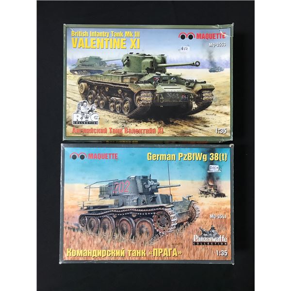 LOT OF 2 MAQUETTE MILITARY TANK KITS IN ORIGINAL BOXES