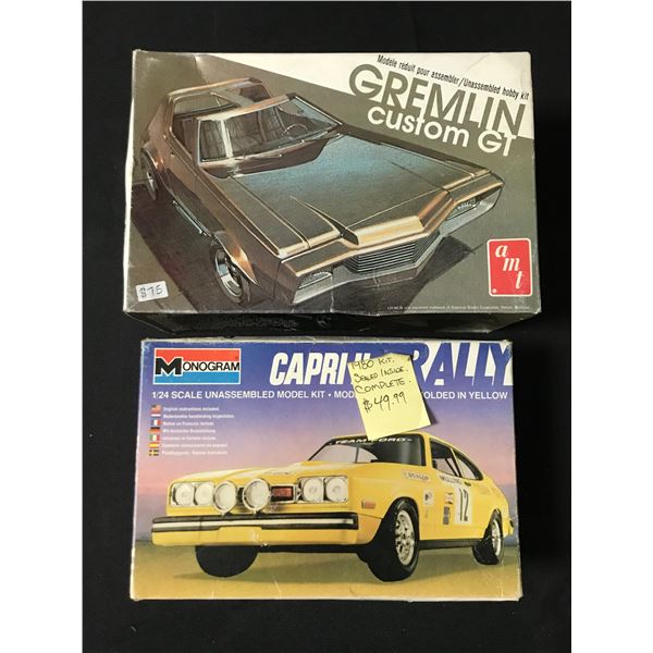LOT OF 2 MODEL CAR KITS IN ORIGINAL PACKAGING