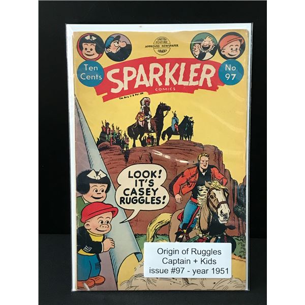 SPARKLER COMICS #97 (1951) ORIGIN OF RUGGLES CAPTAIN AND KIDS ISSUE - ANC