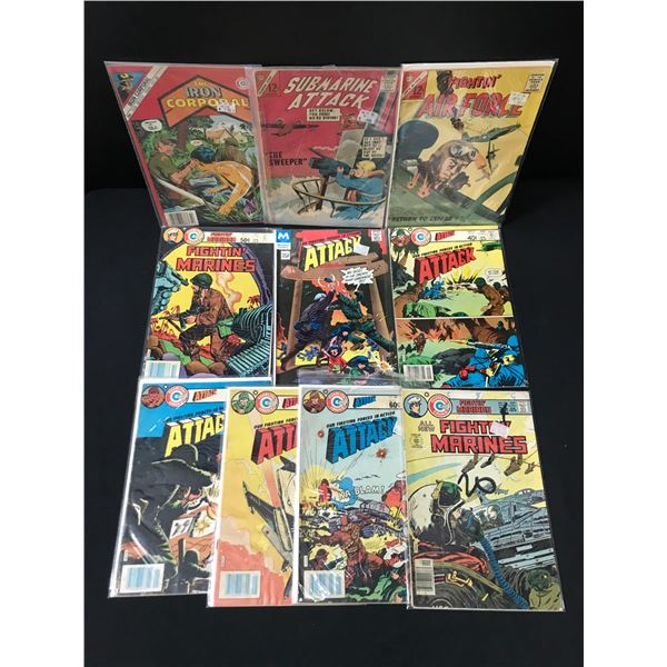 LOT OF 10 MILITARY COMICS - CHARLTON COMICS