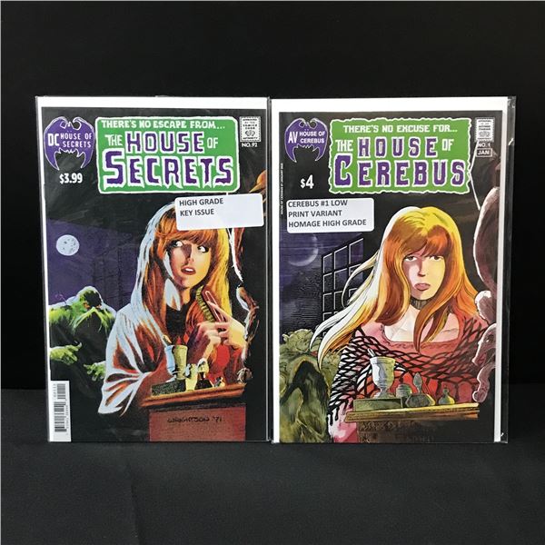 LOT OF 2 HOUSE OF SECRETS COMICS - INCLJUDING CEREBUS #1