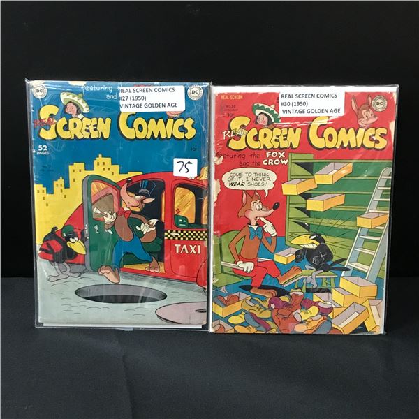 LOT OIF 2 REAL SCREEN COMICS #27 AND #30 (1950) - DC COMICS