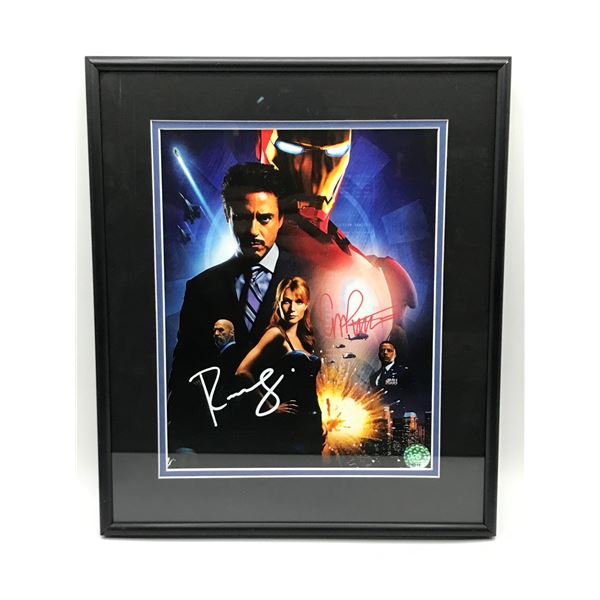 ROBERT DOWNEY JNR AND GWENETH PALTROW  SIGNED AND FRAMED IRON MAN 8X10 - KB COA