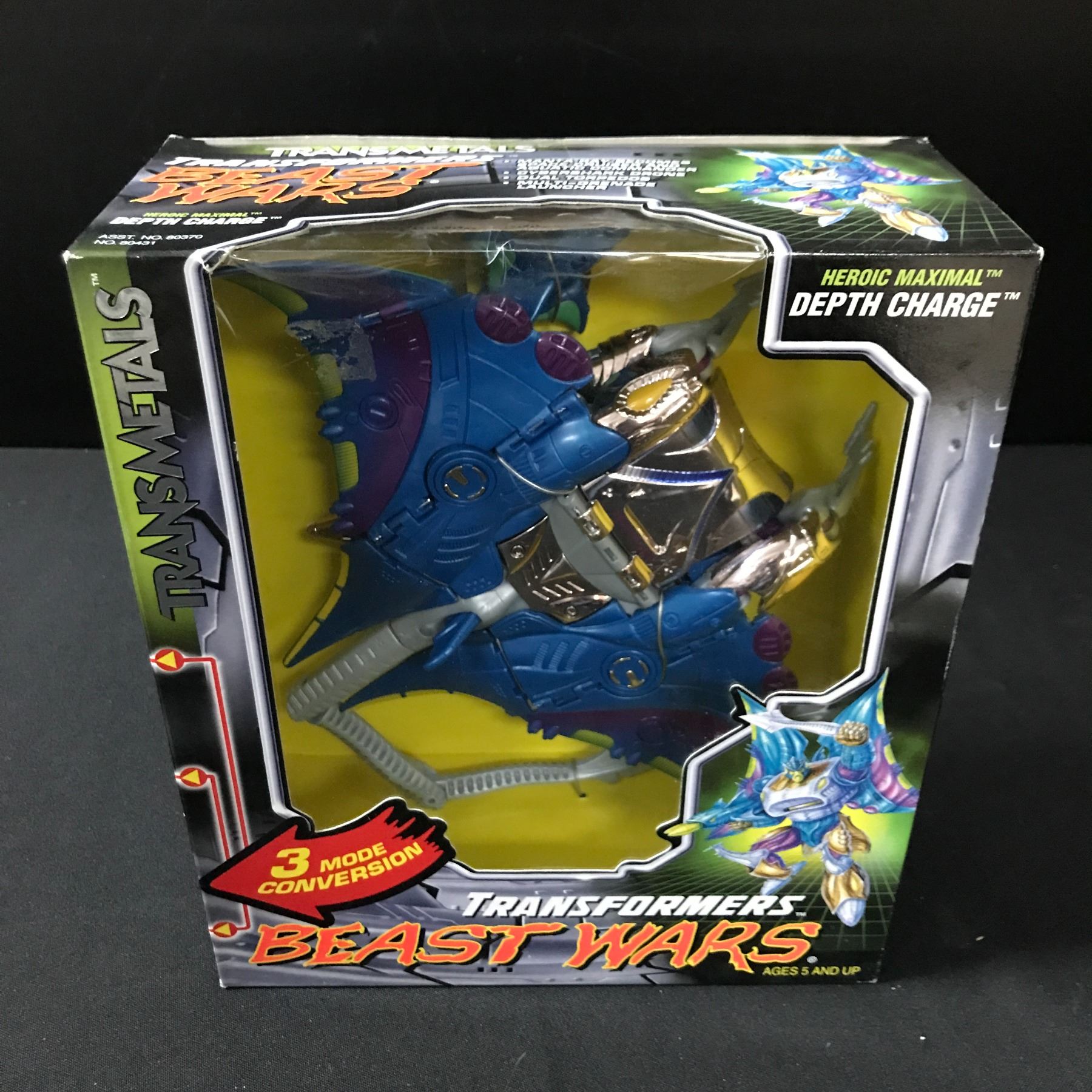 VINTAGE TRANSFORMERS BEAST WARS DEPTH CHARGE ACTION FIGURE IN ORIGINAL
