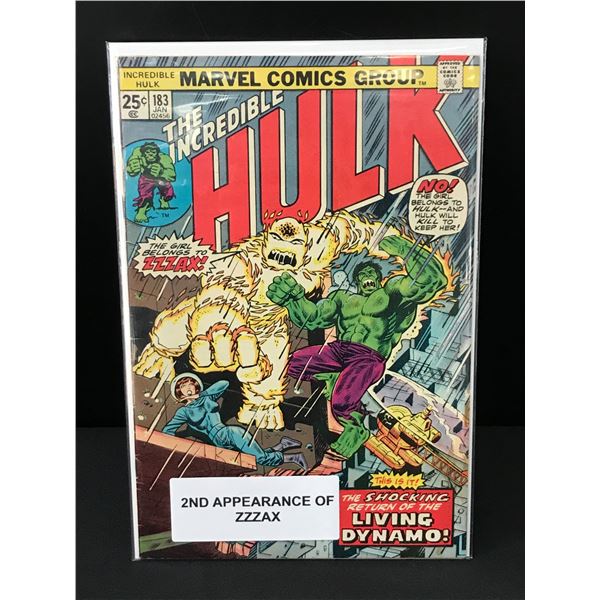 1THE Incredible Hulk #183 2ND APPEARANCE OF ZZZAX - MARVEL COMICS