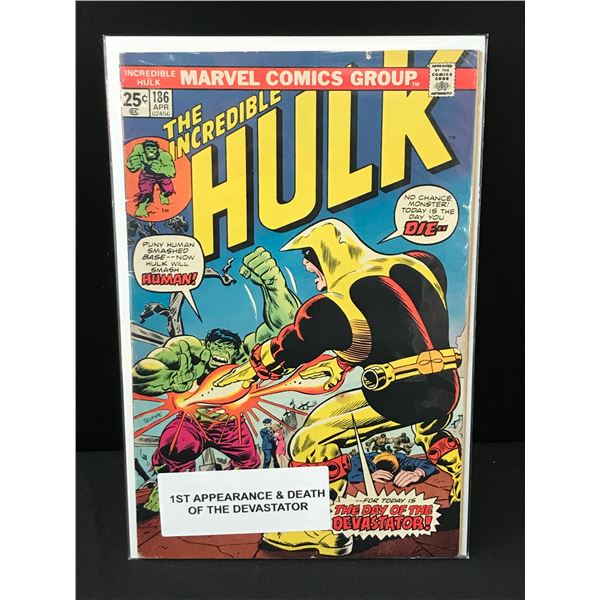THE Incredible Hulk #186 1ST APPEARANCE AND DEATH OF THE DEVASTATOR - MARVEL COMICS