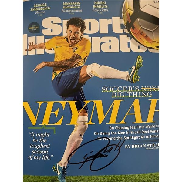 Brazilian Soccer Star Neymar signed Sports Illustrated magazine photo
