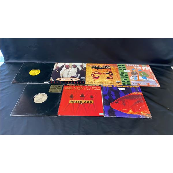 (7) ASSORTED VINYL RECORDS INCLUDING; GOODIE MOB, JEMINI THE GIFTED ONE, RAW FUSION, THE PHARCYDE &
