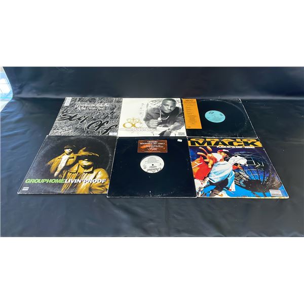 (6) ASSORTED VINYL RECORDS INCLUDING; O.C. JEWELZ, KRS-ONE, GROUP HOME, SKOUNDRELS, CRAIG MACK &