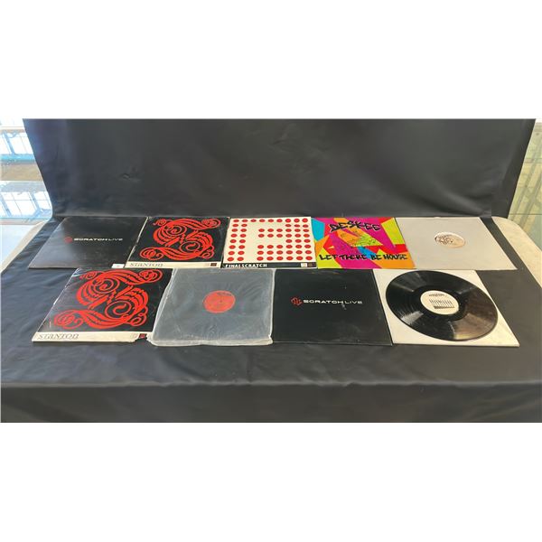 (9) ASSORTED VINYL RECORDS INCLUDING; SCRATCH LIVE, STANTON, DESKEE, CRIB & MORE