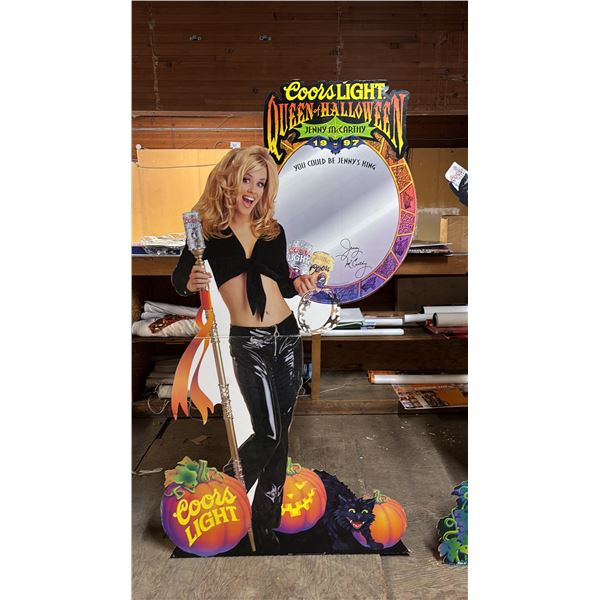 1997 COORS LIGHT JENNY MCCARTHY QUEEN OF HALLOWEEN CARDBOARD STANDEE CUTOUT