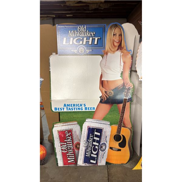 VINTAGE OLD MILWAUKEE LIGHT CARDBOARD STANDEE CUTOUT