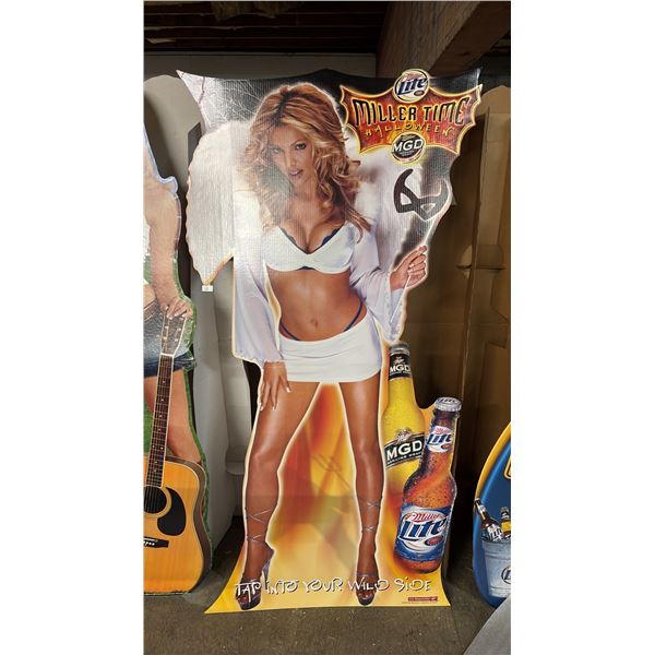 VINTAGE MILLER MILLER TIME HALLOWEEN CARDBOARD STANDEE CUTOUT