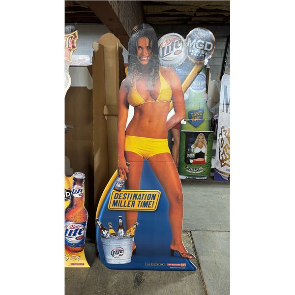 VINTAGE MILLER CARDBOARD STANDEE CUTOUT