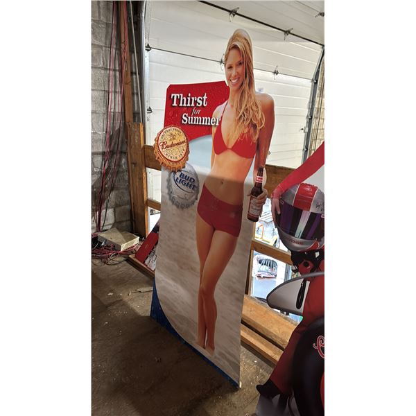 VINTAGE BUDWEISER THIRST FOR SUMMER CARDBOARD STANDEE CUTOUT