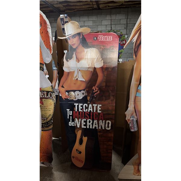 VINTAGE TECATE CARDBOARD STANDEE CUTOUT