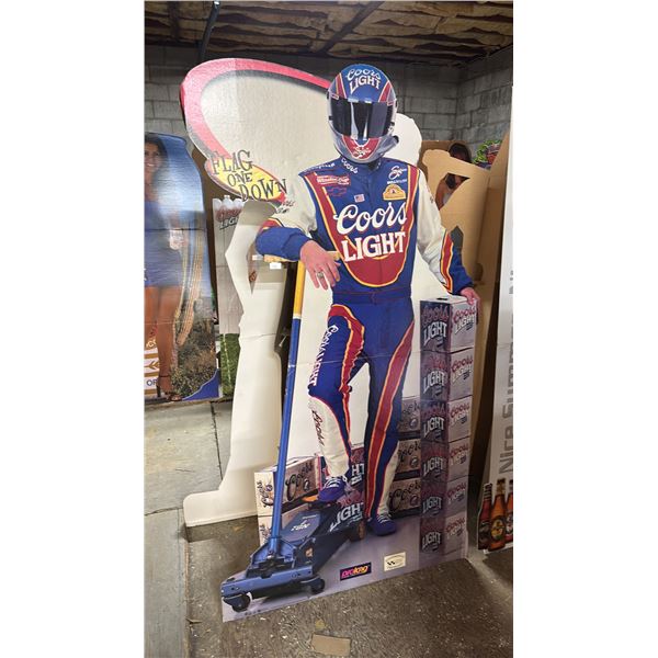 VINTAGE COORS LIGHT FLAG ONE DOWN CARDBOARD STANDEE CUTOUT