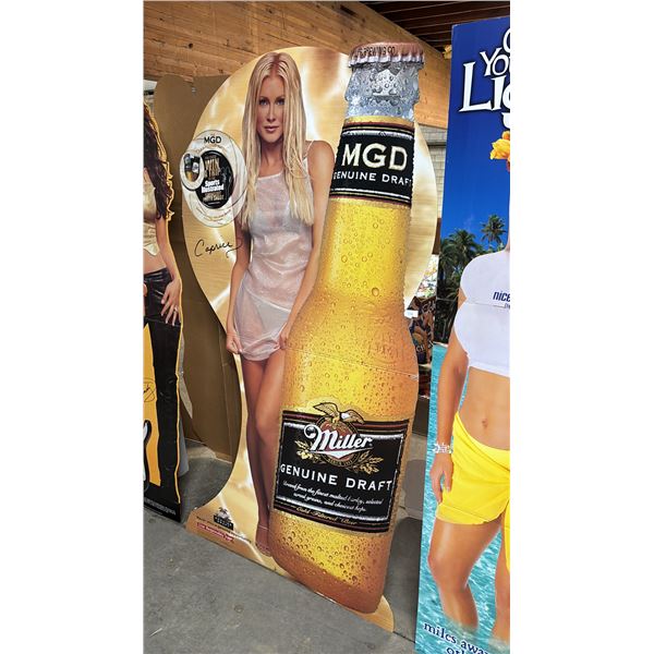 VINTAGE MILLER MGD CAPRICE CARDBOARD STANDEE CUTOUT