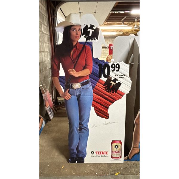 VINTAGE TECATE LAURA WILLIAMS CARDBOARD STANDEE CUTOUT