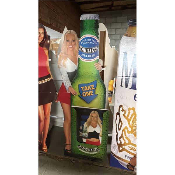 VINTAGE ST. PAULI GIRL CARDBOARD STANDEE CUTOUT