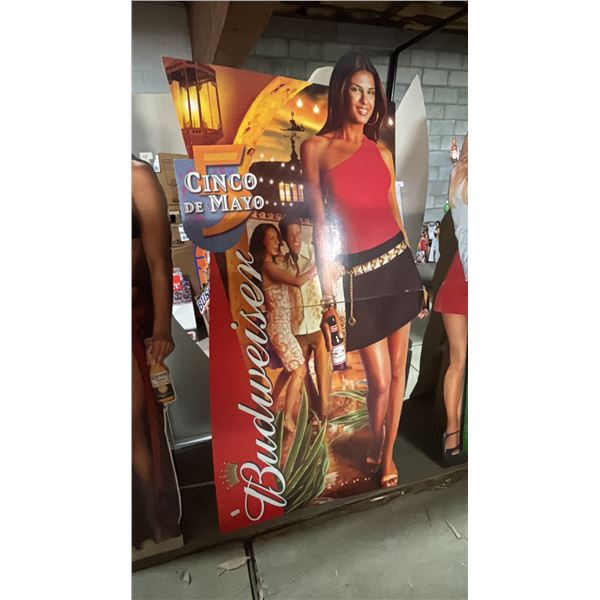 VINTAGE BUDWEISER CINCO DE MAYO CARDBOARD STANDEE CUTOUT