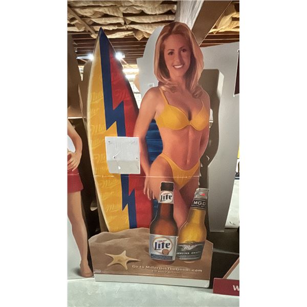 VINTAGE MILLER CARDBOARD STANDEE CUTOUT