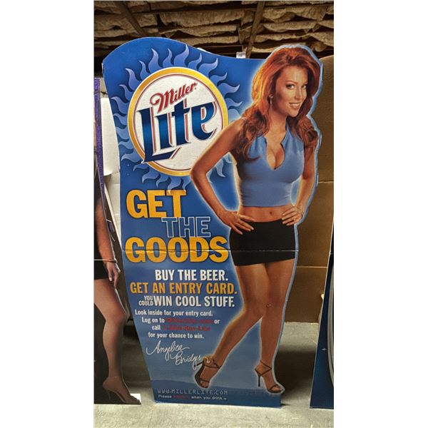 VINTAGE MILLER LITE ANGELICA BRIDGES CARDBOARD STANDEE CUTOUT
