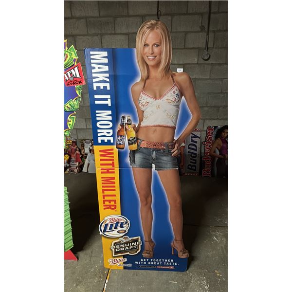 VINTAGE MILLER CARDBOARD STANDEE CUTOUT