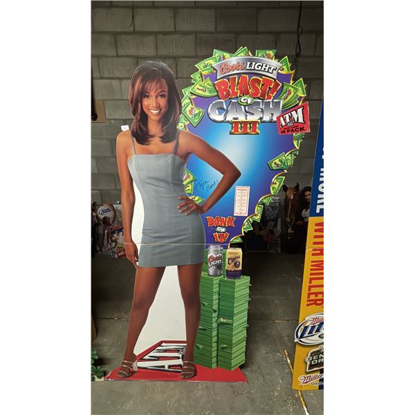 VINTAGE COORS LIGHT BLAST OF CASH III TYRA BANKS CARDBOARD STANDEE CUTOUT