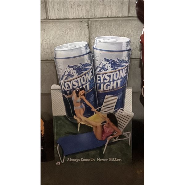 VINTAGE KEYSTONE LIGHT TIN SIGN
