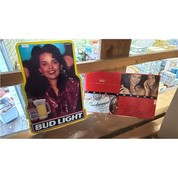 (2) VINTAGE BUDWEISER TIN SIGNS