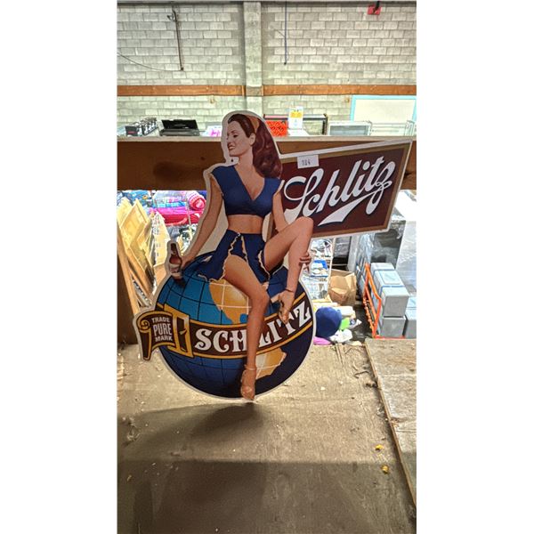 VINTAGE SCHLITZ TIN SIGN