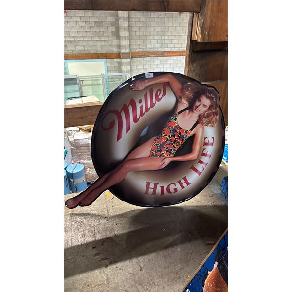 VINTAGE MILLER HIGH LIFE TIN SIGN