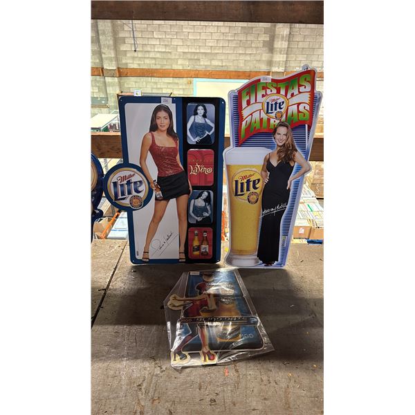 (3) ASSORTED MILLER TIN SIGNS