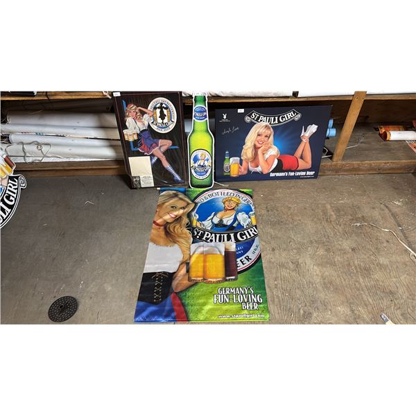 ASSORTED ST. PAULI GIRL SIGNS & POSTERS