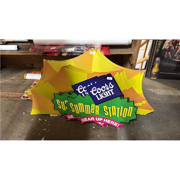 COORS LIGHT SUMMER STATION HANGING SIGNS