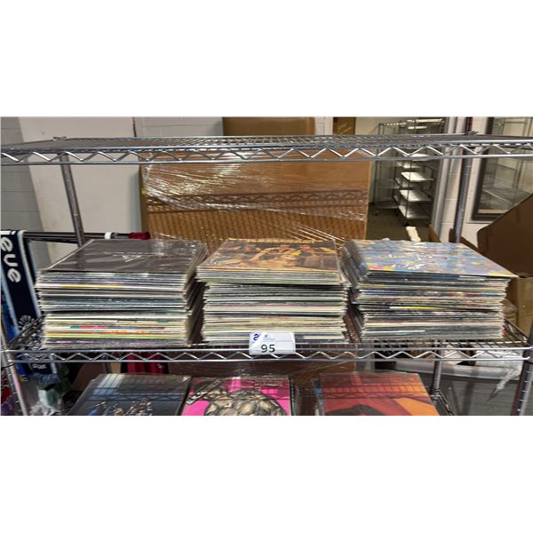 SHELF OF ASSORTED VINYL RECORDS