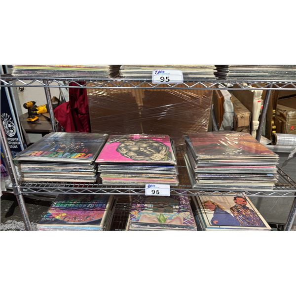 SHELF OF ASSORTED VINYL RECORDS