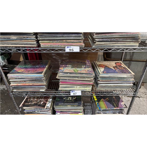 SHELF OF ASSORTED VINYL RECORDS