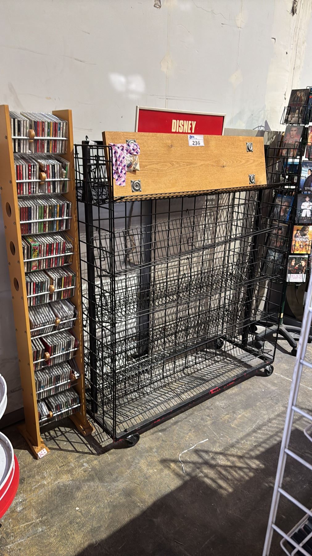 5-TIER 2-SIDED ROLLING RACK & 9-TIER CD RACK WITH CD CONTENTS