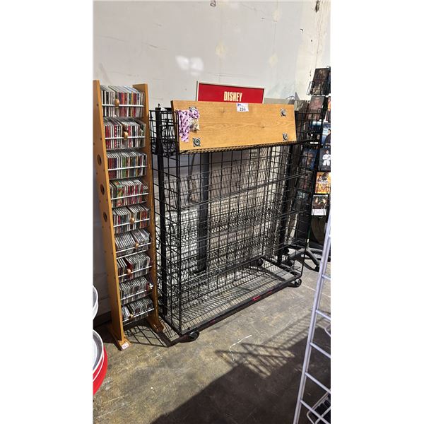 5-TIER 2-SIDED ROLLING RACK & 9-TIER CD RACK WITH CD CONTENTS