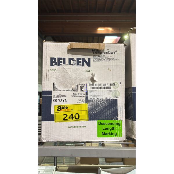 *NEW* BELDEN 6200UE 010 BLACK SPEAKER CABLE: 500 FT/152 METERS
